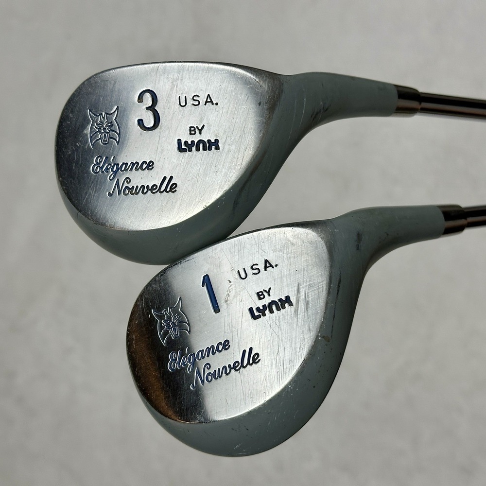 2 VTG Lynx Elegance Nouvelle Golf Clubs #1 Driver  #3 Fairway Wood Rare Made USA